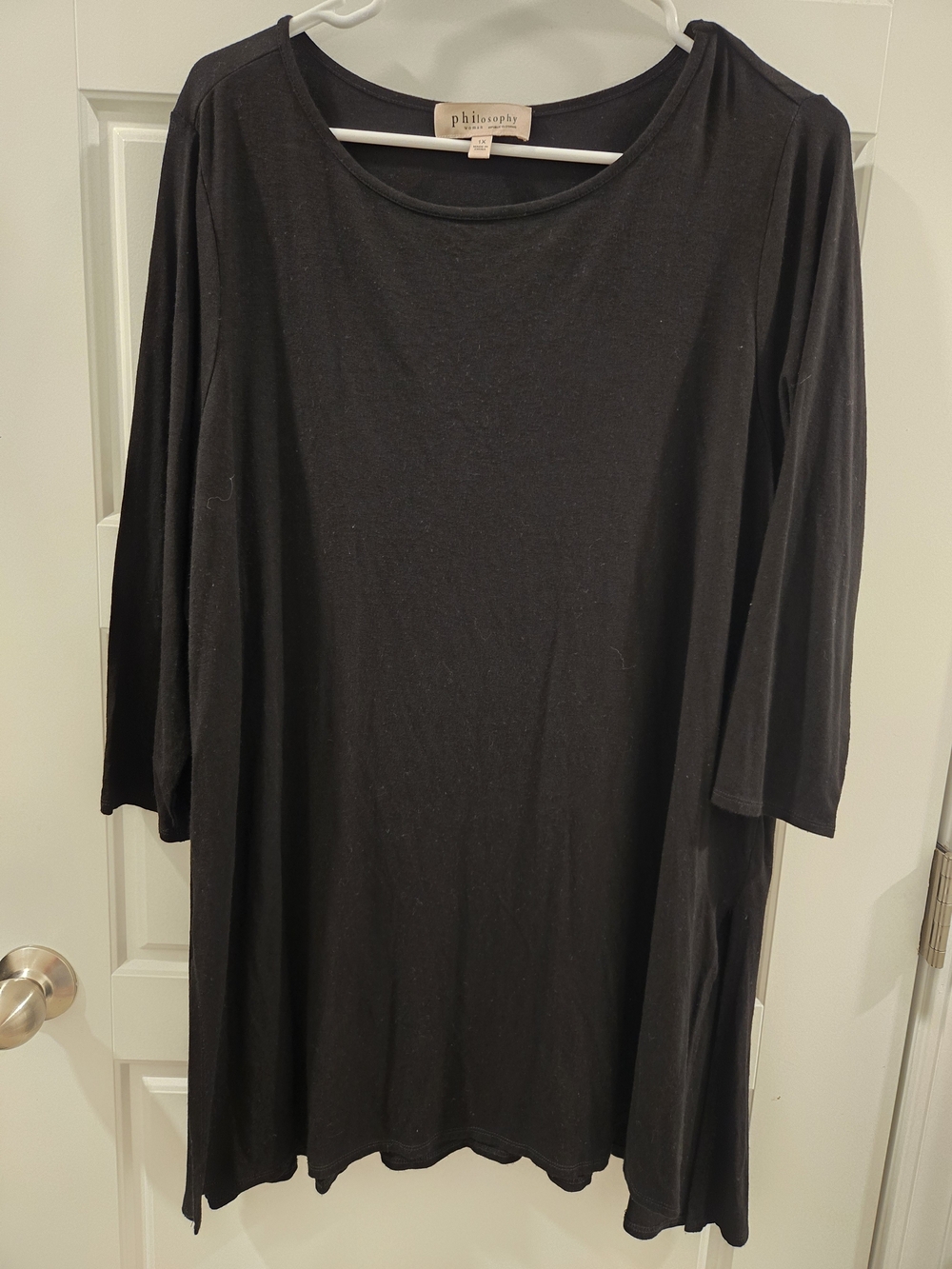 Philosophy Black Elbow Sleeve Tunic Top